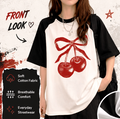 Cheery Print dress for women ( Red, Black & White)